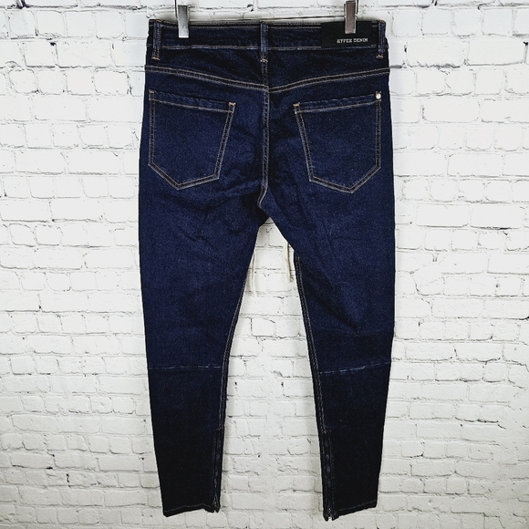 HYPER DENIM | stretch denim zip & tie waist skinny jeans - Picture 2 of 8